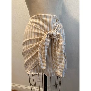 Striped Front Tie Skirt